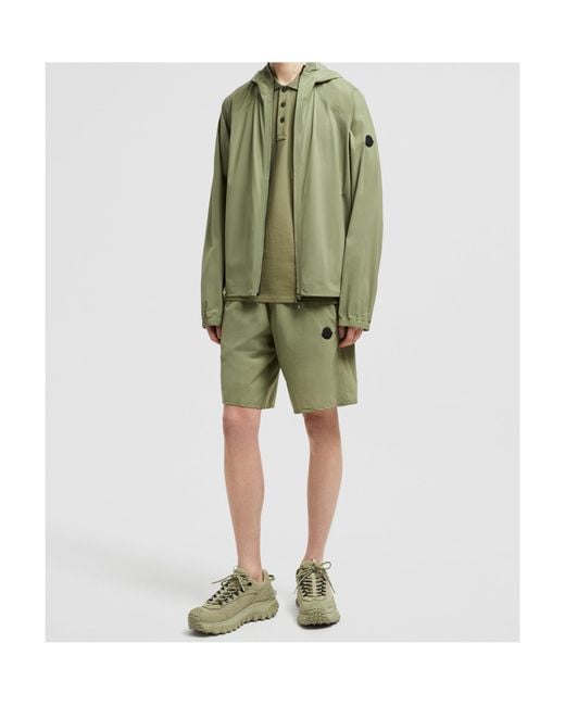 Moncler Green Logo Patch Shorts for men