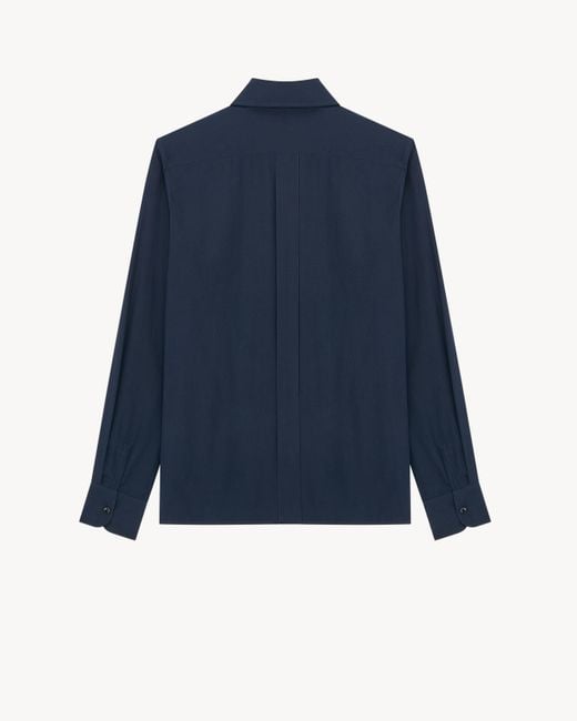 Saint Laurent Blue Cassandre Button-Up Shirt for men
