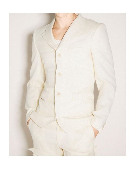 Comme des Garçons White Comme Des Garçons Homme Plus Single Breasted Tailored Blazer for men
