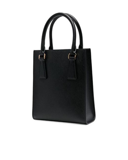 Prada Black Leather Logo Handbag