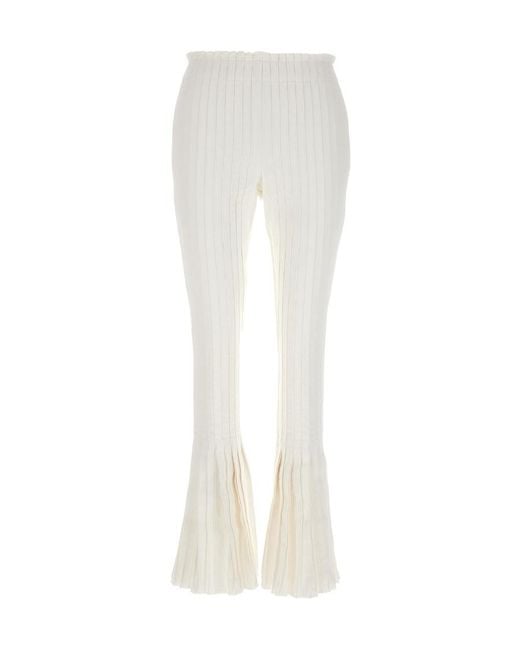 Sacai White Pleated Cropped Trousers