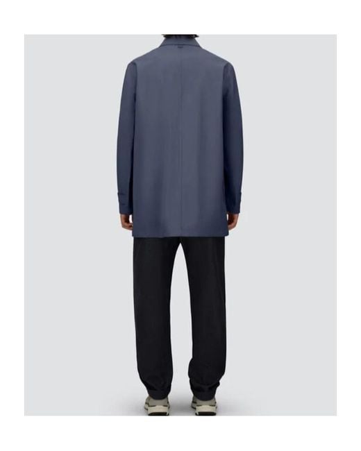 Herno Blue Button-Front Raincoat for men