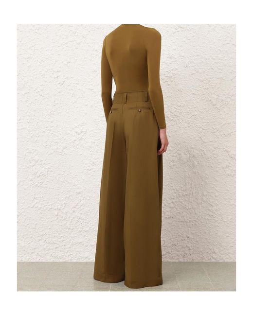 Zimmermann Green Luna Drill Tailored Pants
