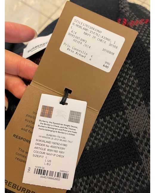 Burberry Gray Check Cardigan for men