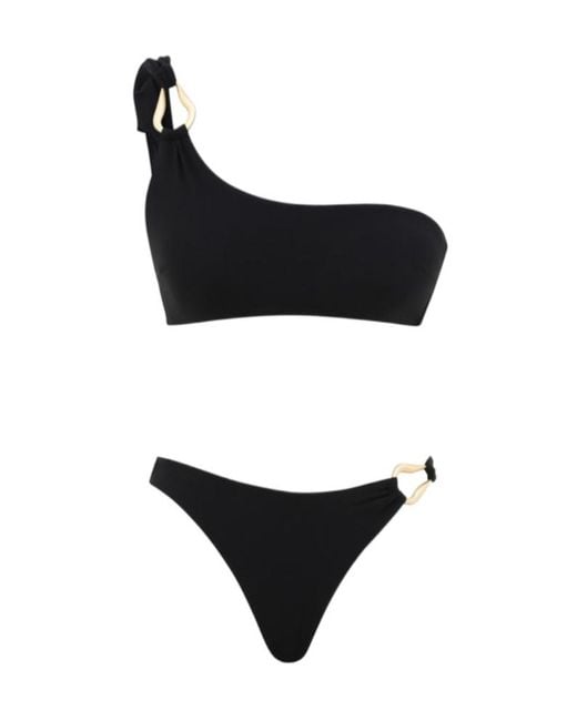 Zimmermann Black Roselight Trim Bikini Set