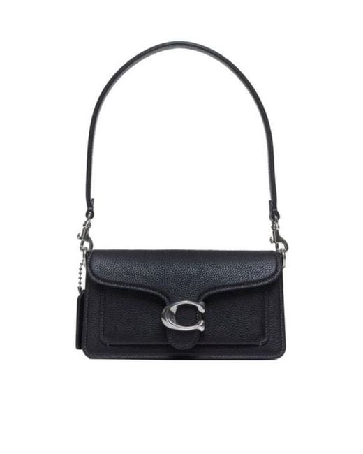 COACH Black Tabby 20 Logo Plaque Shoulder Bag