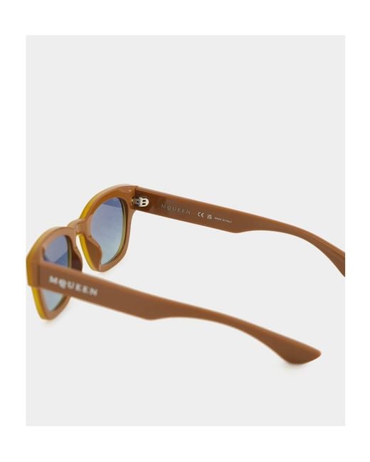 McQueen Blue Eyewear Square Frame Sunglasses for men