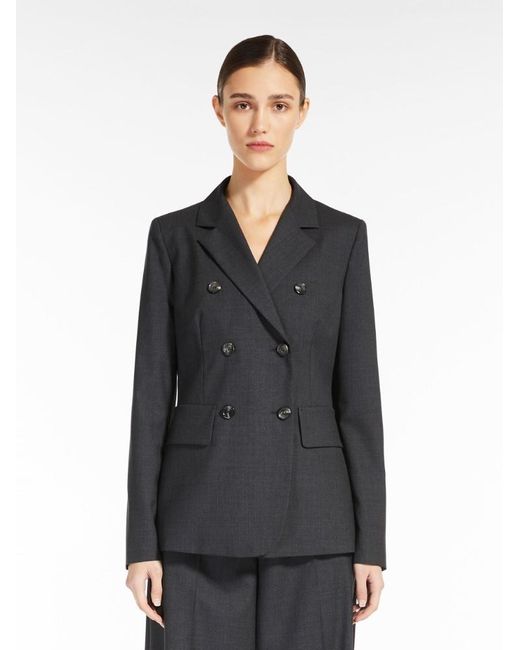 Max Mara Black Double-Breasted Long-Sleeved Jacket