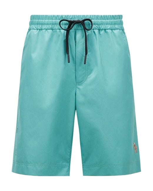 Moncler Blue Grenoble Drawstring Bermuda Shorts for men