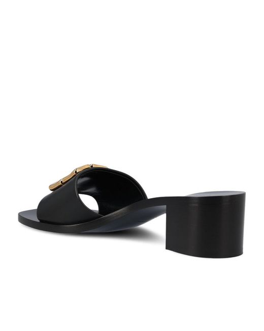 Givenchy Black 4G Plaque Heeled Sandals