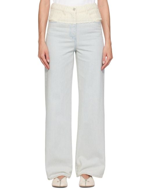 Givenchy Blue 4G Plaque Oversized Jeans