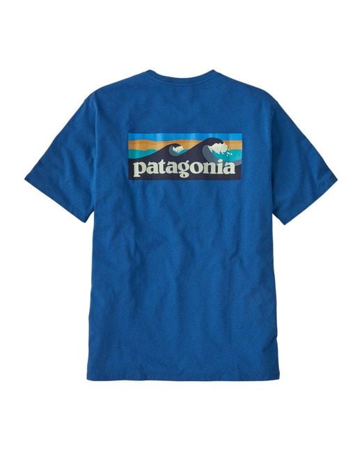 Patagonia Blue Boardshort-Logo T-Shirt for men