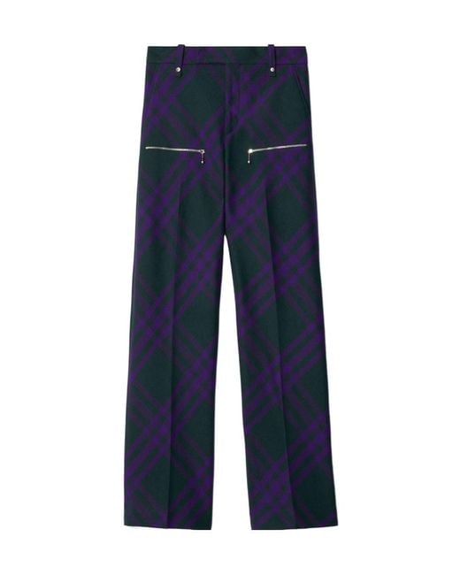 Burberry Blue Straight Trousers for men