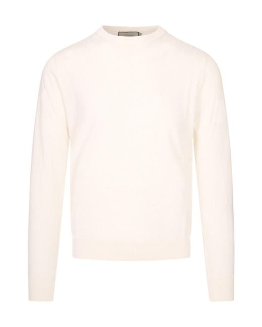 Canali White Long-Sleeve Knit Top for men