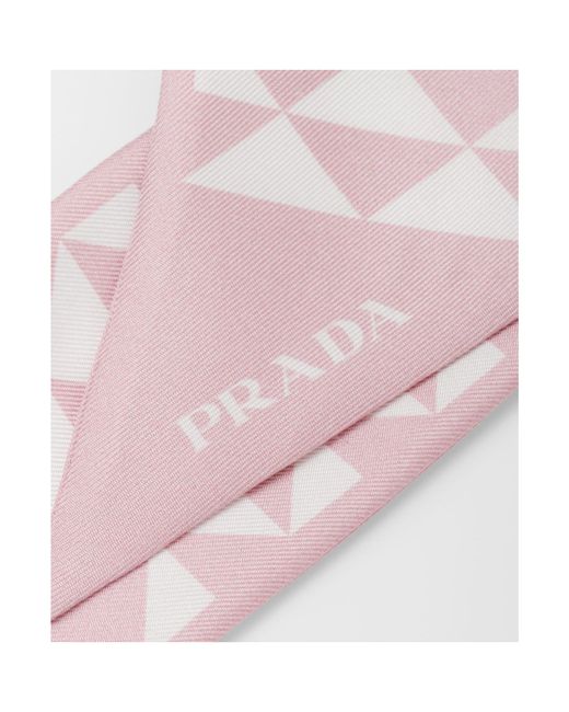 Prada Pink Pattern-Printed Scarf