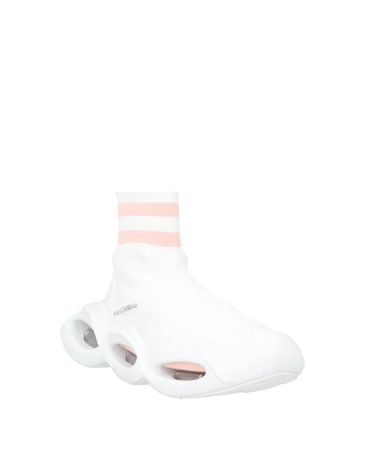 Dolce & Gabbana White Two-Tone Knit Sock Shoes