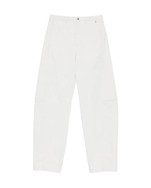 Herno White Diagonal-Pocket Trousers