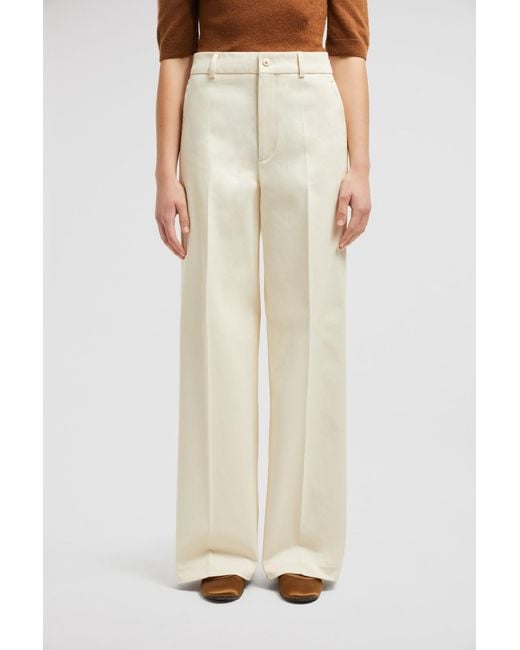 Moncler White Tailored Cotton Gabardine Pants