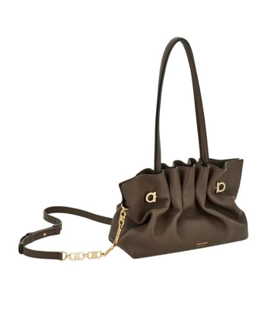 Ferragamo Brown Ferragamo Soft-Bag (S)