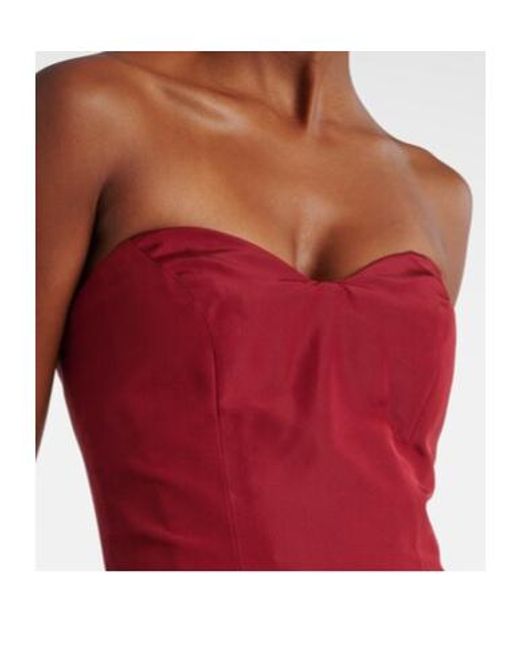 Monique Lhuillier Red Silk Faille Gown