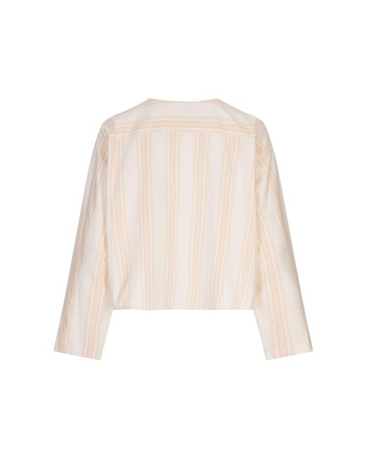 Chloé White Long-Sleeve Crop Top