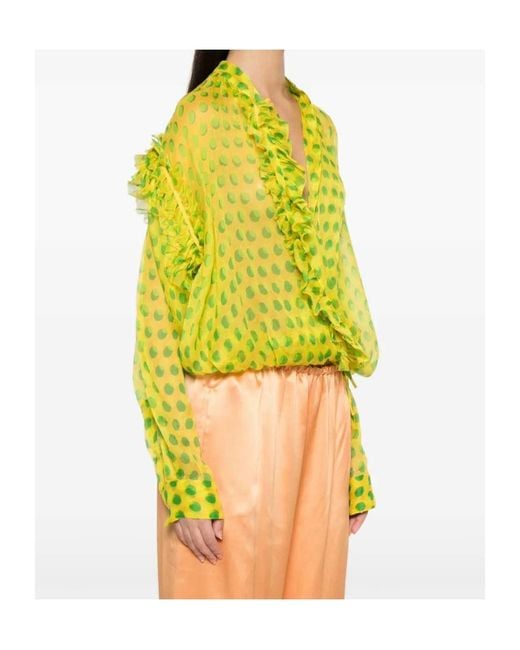 Dries Van Noten Yellow Printed Blouse