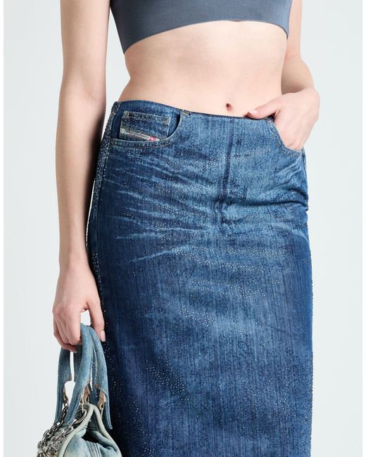 DIESEL Blue Stylish Medium Denim A-Line Skirt