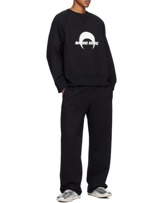 MARINE SERRE Black Moon Logo Printed Crewneck Sweatshirt for men
