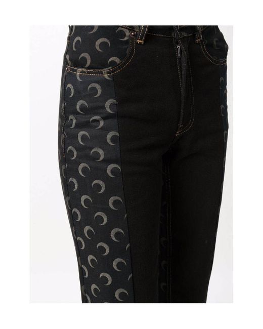 MARINE SERRE Black Logo Jeans