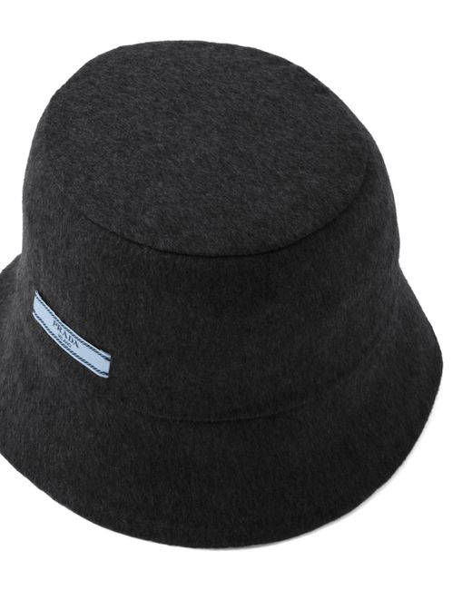 Prada Black Cashmere Bucket Hat