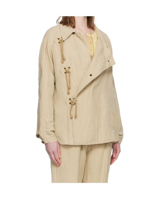 Isabel Marant Natural Sanae Long-Sleeved Casual Jacket