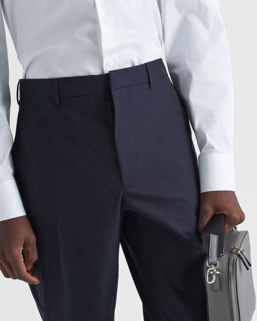 Prada Blue Cotton Pants for men