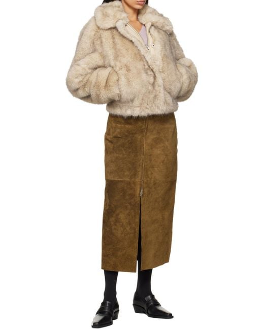 Stand Studio Natural Lena Buttoned Cropped Jacket