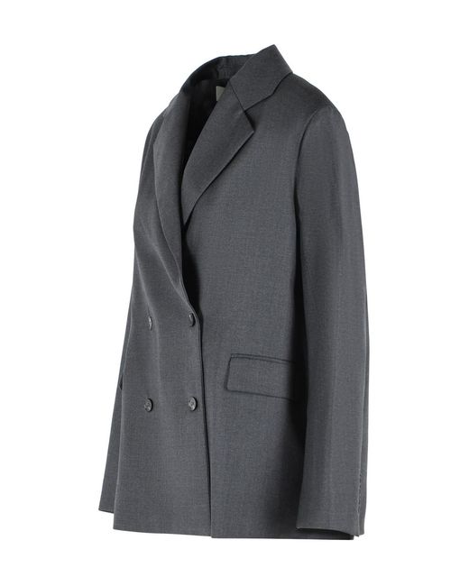 Loulou de Saison Gray Donau Double-Breasted Blazer