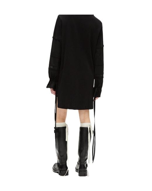 Ann Demeulemeester Black Lucina Panelled T-Shirt Mini Dress
