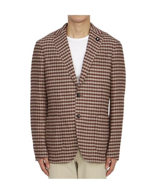 Lardini Brown Long Sleeved Suit Jacket for men