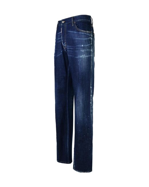 DSquared² Blue Flared Distressed Jeans for men