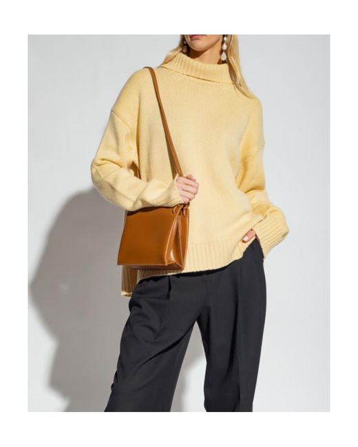Jil Sander Yellow High-Neck Long-Sleeved Jumper