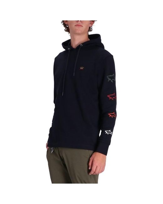 Paul & Shark Blue Hooded Long-Sleeved Sweater for men