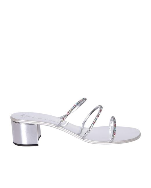 Giuseppe Zanotti White Dark Colorful 40Mm Mules