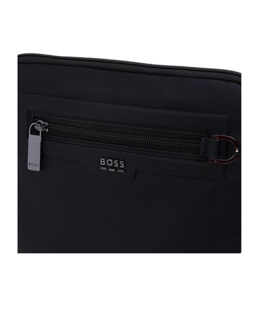 Boss Black Logo-Plaque Messenger Bag for men