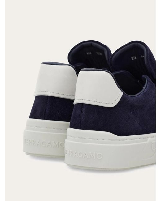 Ferragamo Blue Gancini Sneaker for men