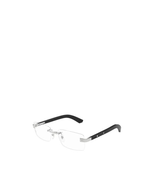 Cartier White Santos De Rectangle Frameless Glasses for men