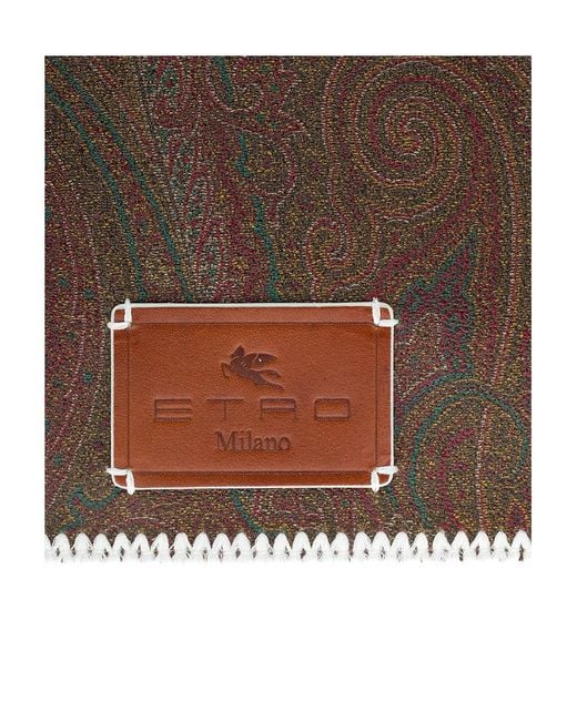 Etro Brown Paisley-Print Clutch Bag