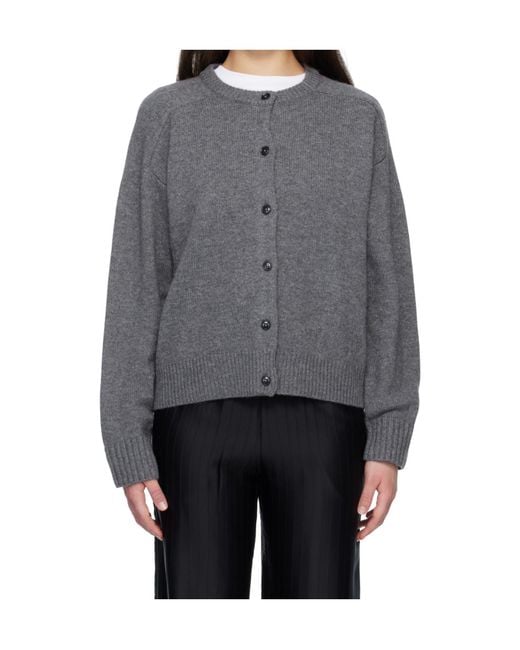 Loulou de Saison Gray Aidar Lds Wool Cashmere Cardigan