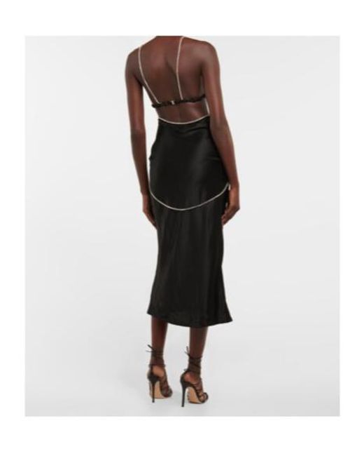 Dodo Bar Or Black Beatrice Embellished Silk Satin Dress