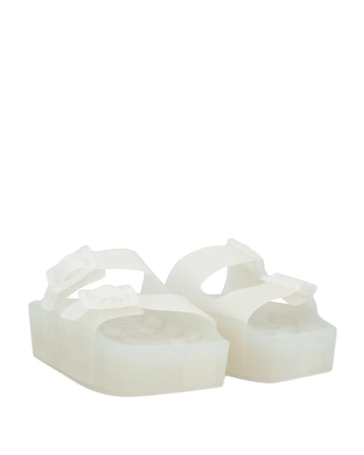 Balenciaga White Minimalist Plain Slippers