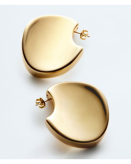 Bottega Veneta Metallic Large Disc Earrings