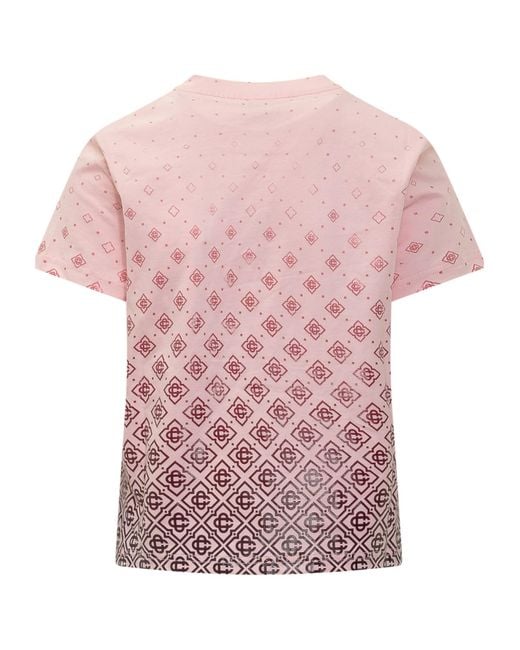 Casablanca Pink Gradient Monogram T-Shirt