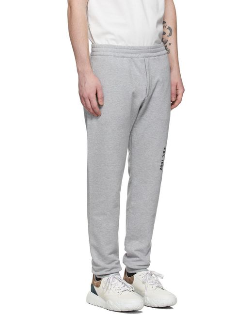 Alexander McQueen Gray Graffiti Logo Printed Joggers for men